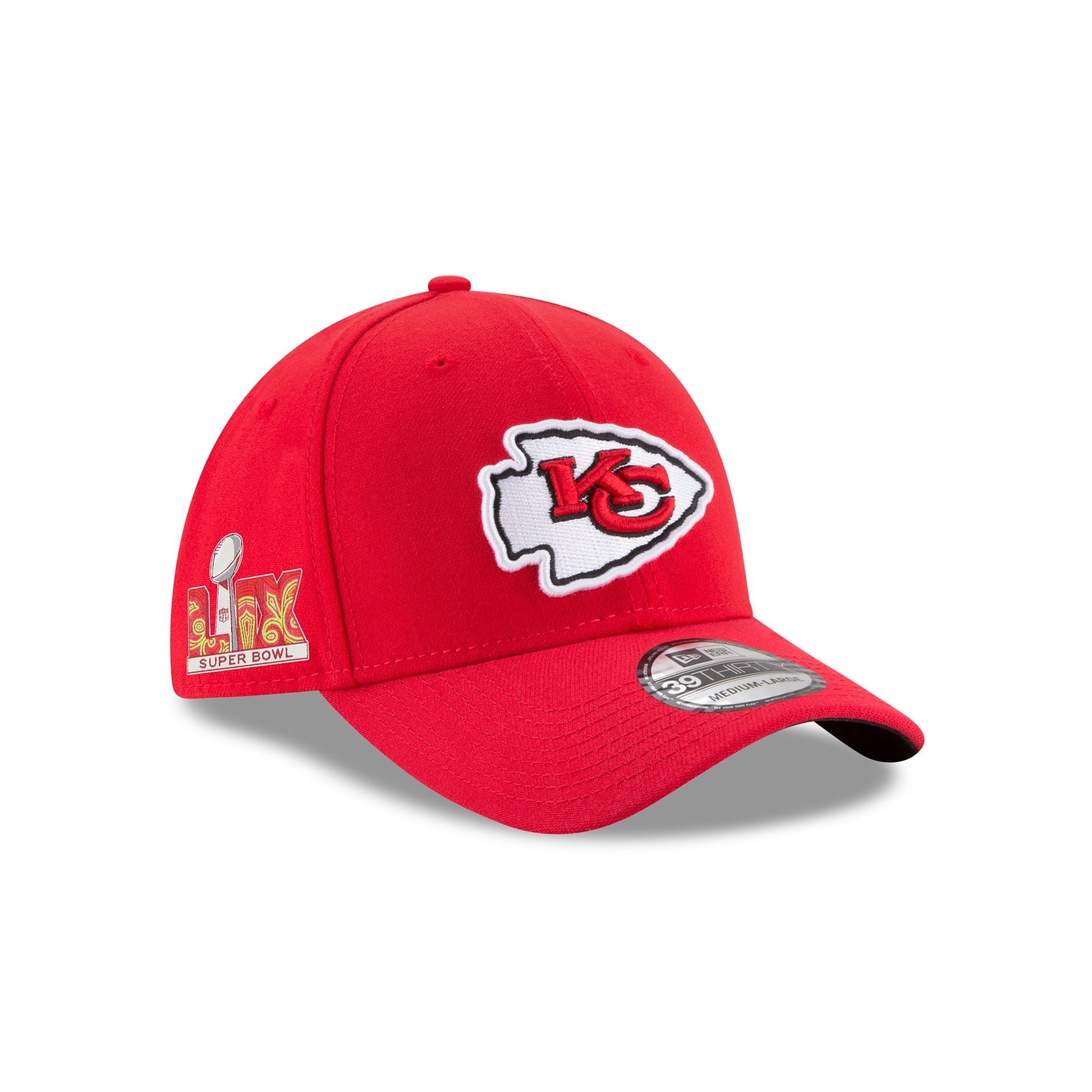 Kansas City Chiefs Super Bowl LIX Participation Side Patch 39THIRTY Stretch Fit Hat