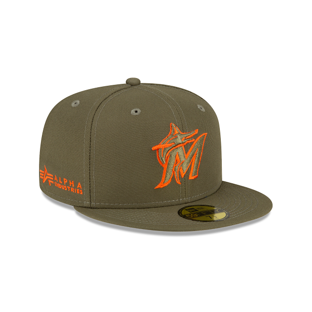 Alpha Industries X Miami Marlins Green 59FIFTY Fitted Hat