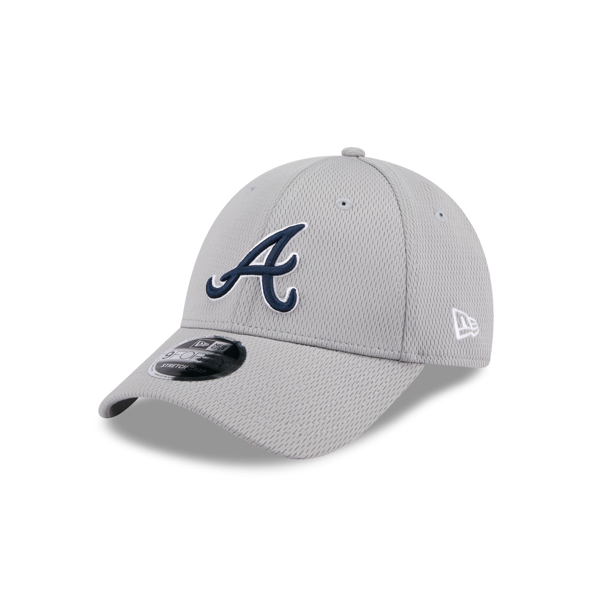 Atlanta Braves Gray 9FORTY Stretch-Snap Hat