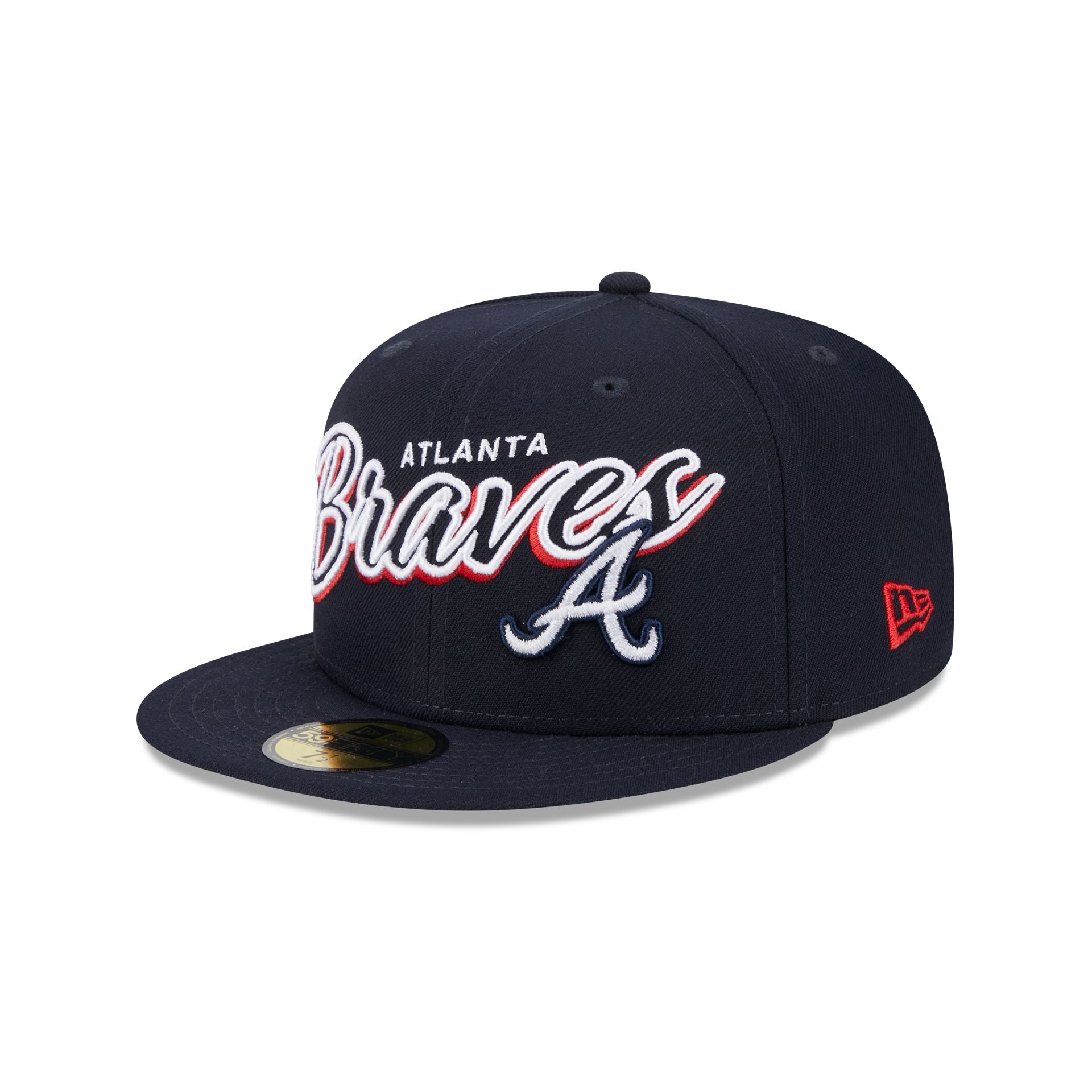 Atlanta Braves Script Sided 59FIFTY Fitted Hat