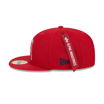 Alpha Industries x Los Angeles Angels Red 9FIFTY Snapback Hat