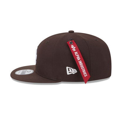 Alpha Industries x Los Angeles Dodgers Brown 9FIFTY Snapback Hat