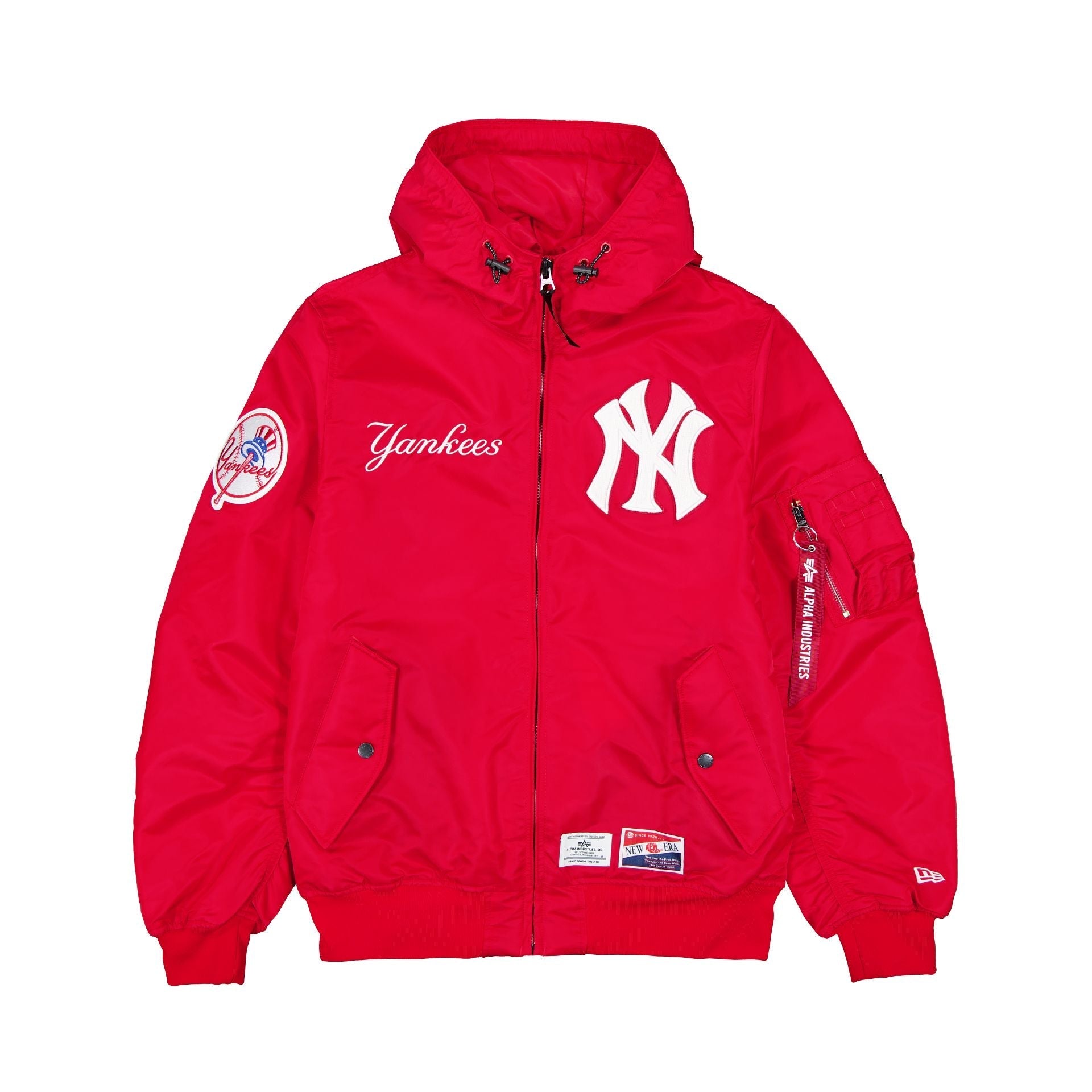 Alpha Industries x New York Yankees L-2B Hooded Bomber Jacket Red