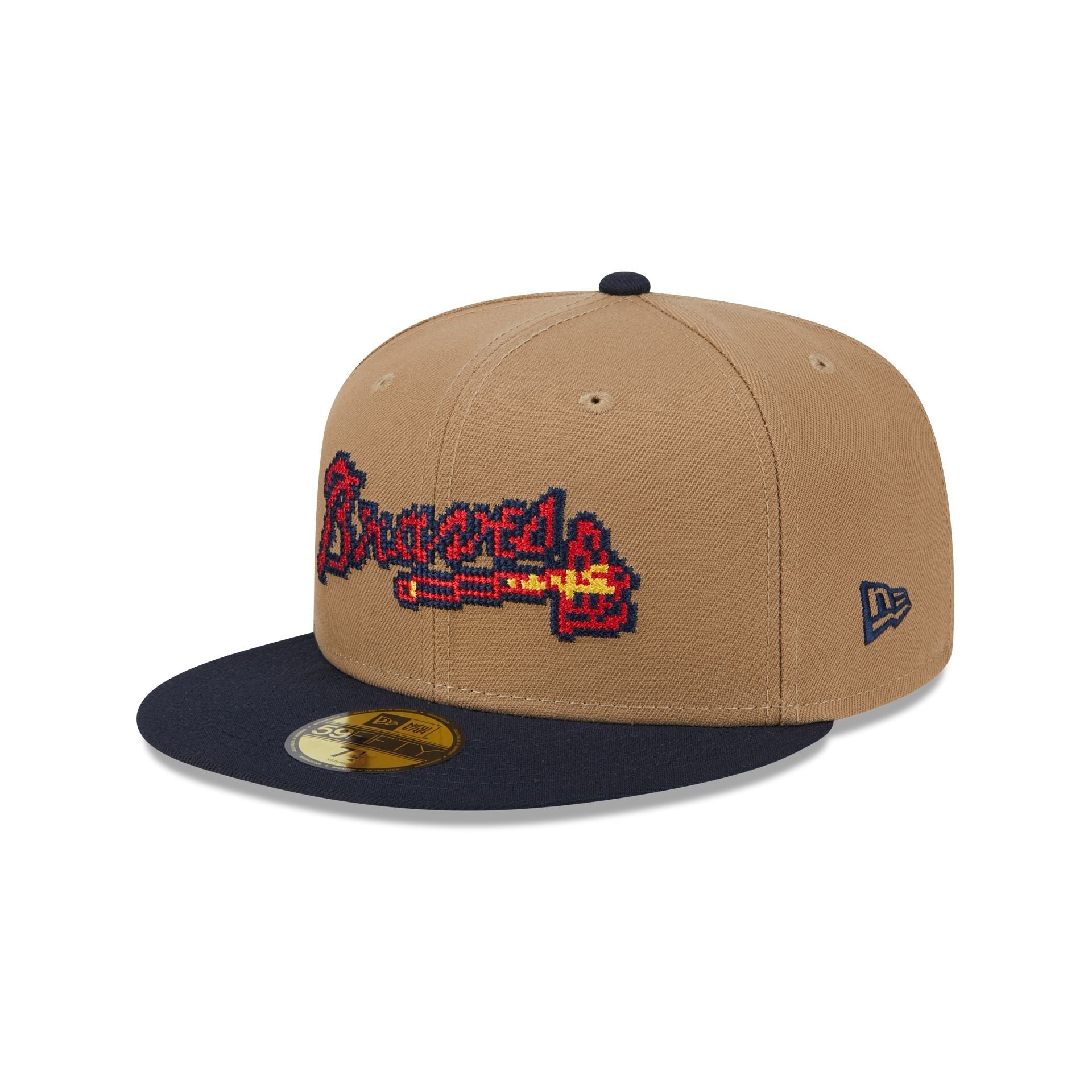 Atlanta Braves Classic 8-Bit Wordmark 59FIFTY Fitted Hat