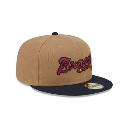 Atlanta Braves Classic 8-Bit Wordmark 59FIFTY Fitted Hat