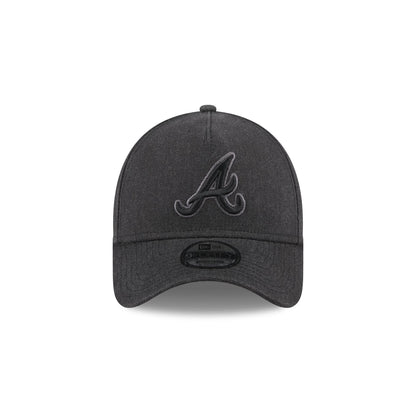 Atlanta Braves Logo Essentials Black 9FORTY A-Frame Snapback Hat