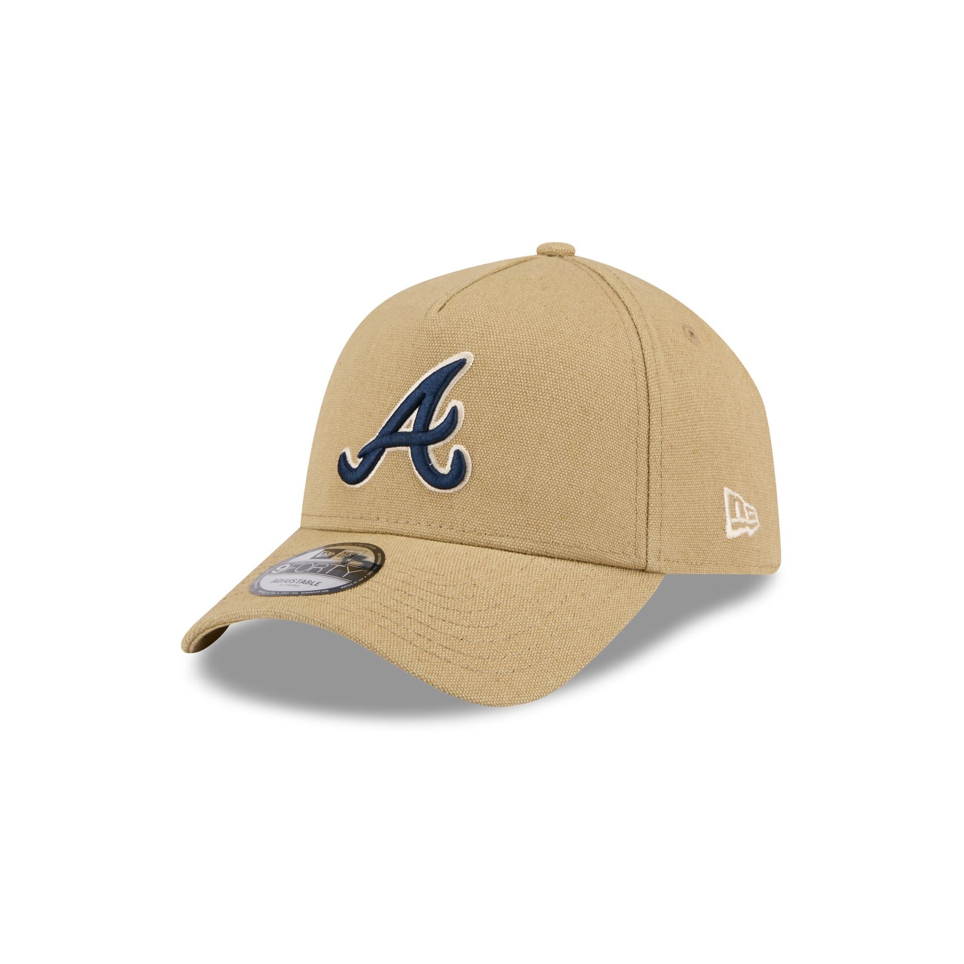 Atlanta Braves Logo Essentials Khaki 9FORTY A-Frame Snapback Hat