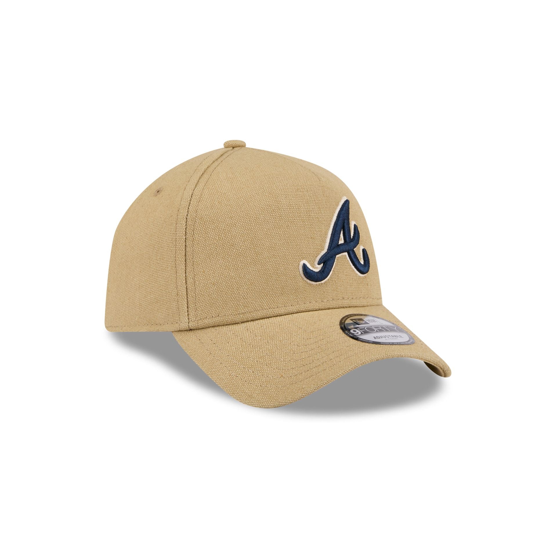 Atlanta Braves Logo Essentials Khaki 9FORTY A-Frame Snapback Hat