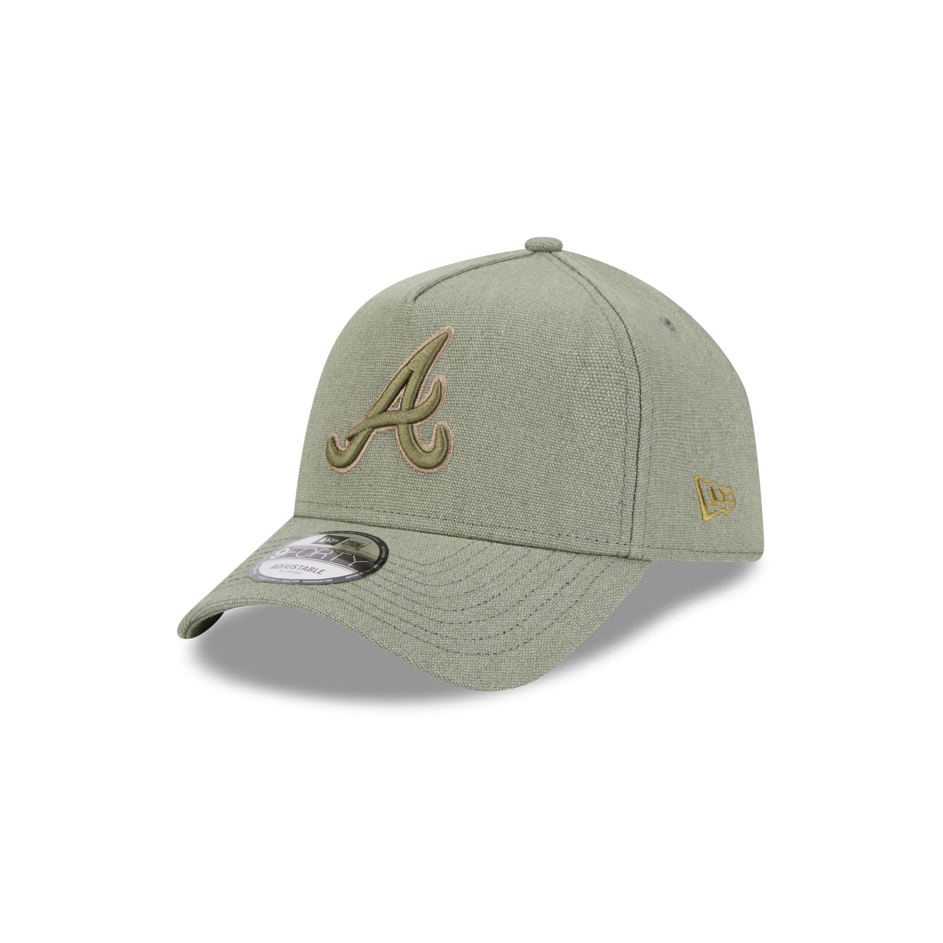 Atlanta Braves Logo Essentials Olive 9FORTY A-Frame Snapback Hat