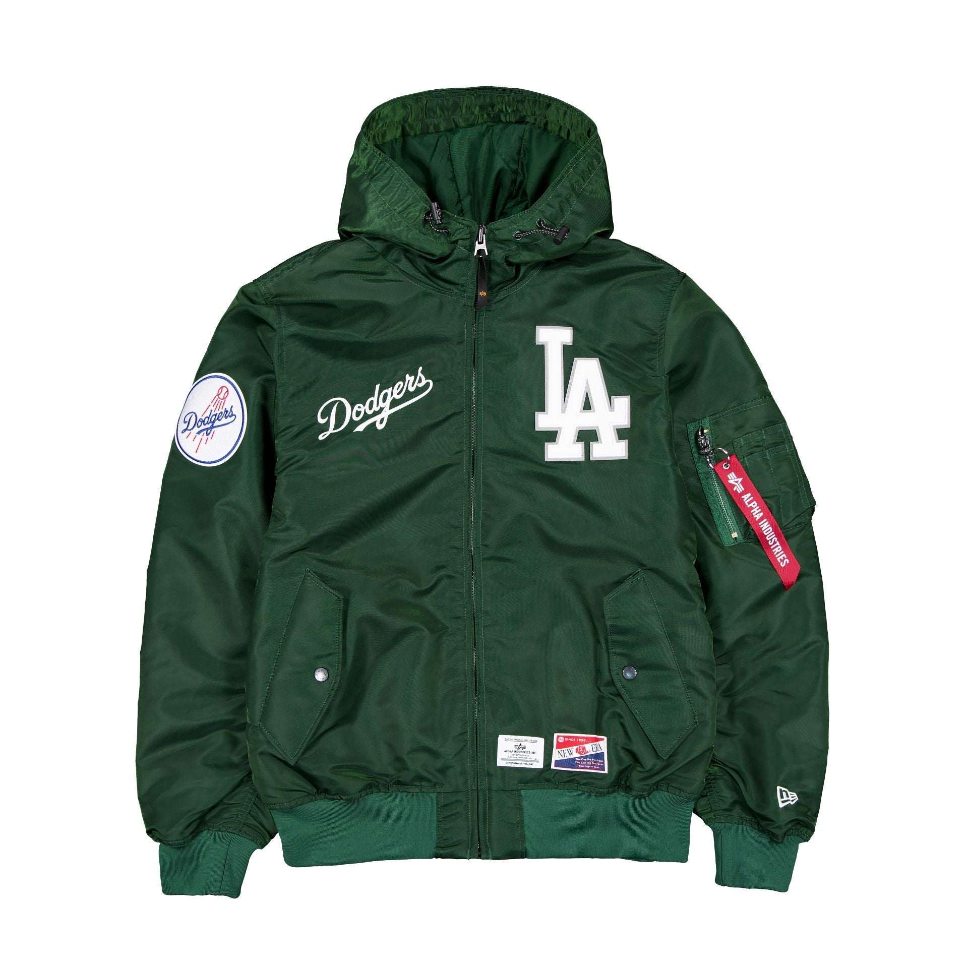 Alpha Industries x Los Angeles Dodgers L-2B Hooded Bomber Jacket Green