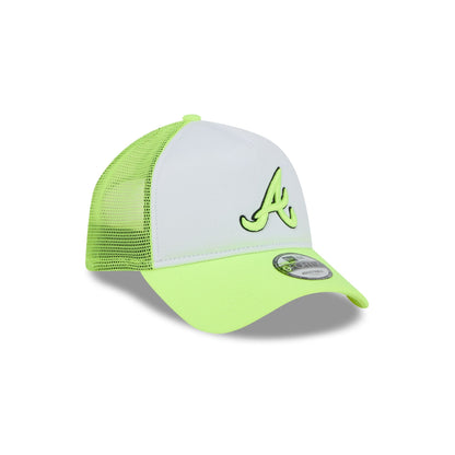 Atlanta Braves Hi Vis Doodle 9FORTY A-Frame Trucker Hat