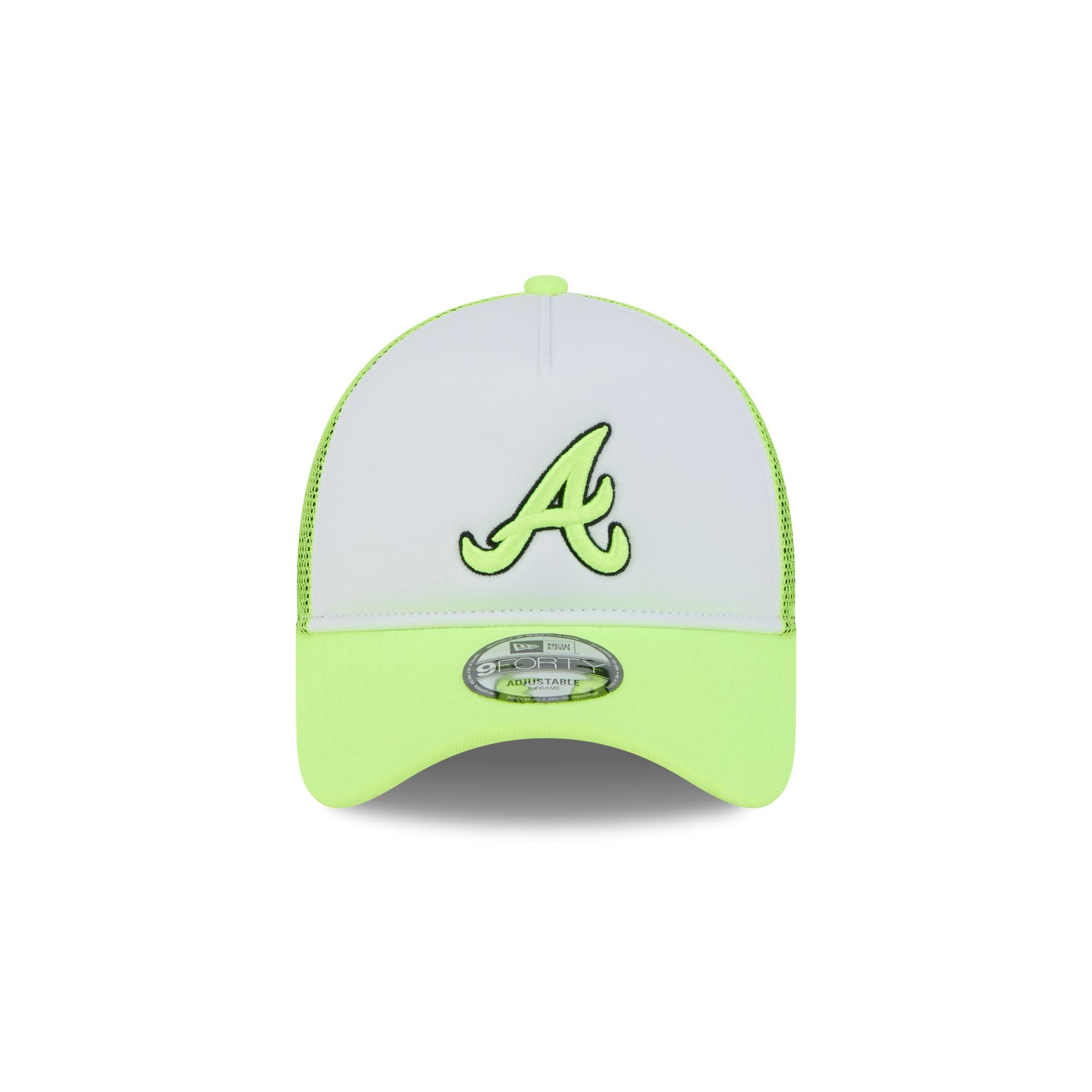 Atlanta Braves Hi Vis Doodle 9FORTY A-Frame Trucker Hat