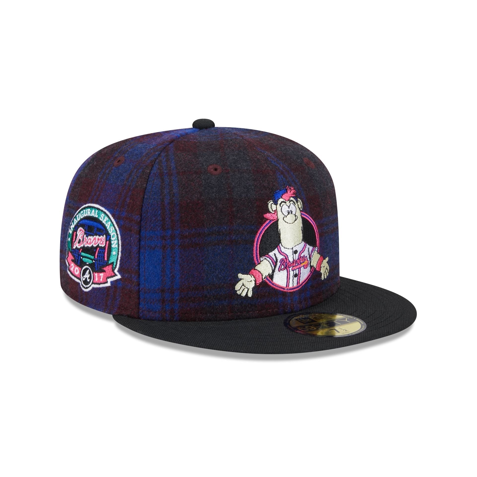 Atlanta Braves Mascot Plaid 59FIFTY Fitted Hat