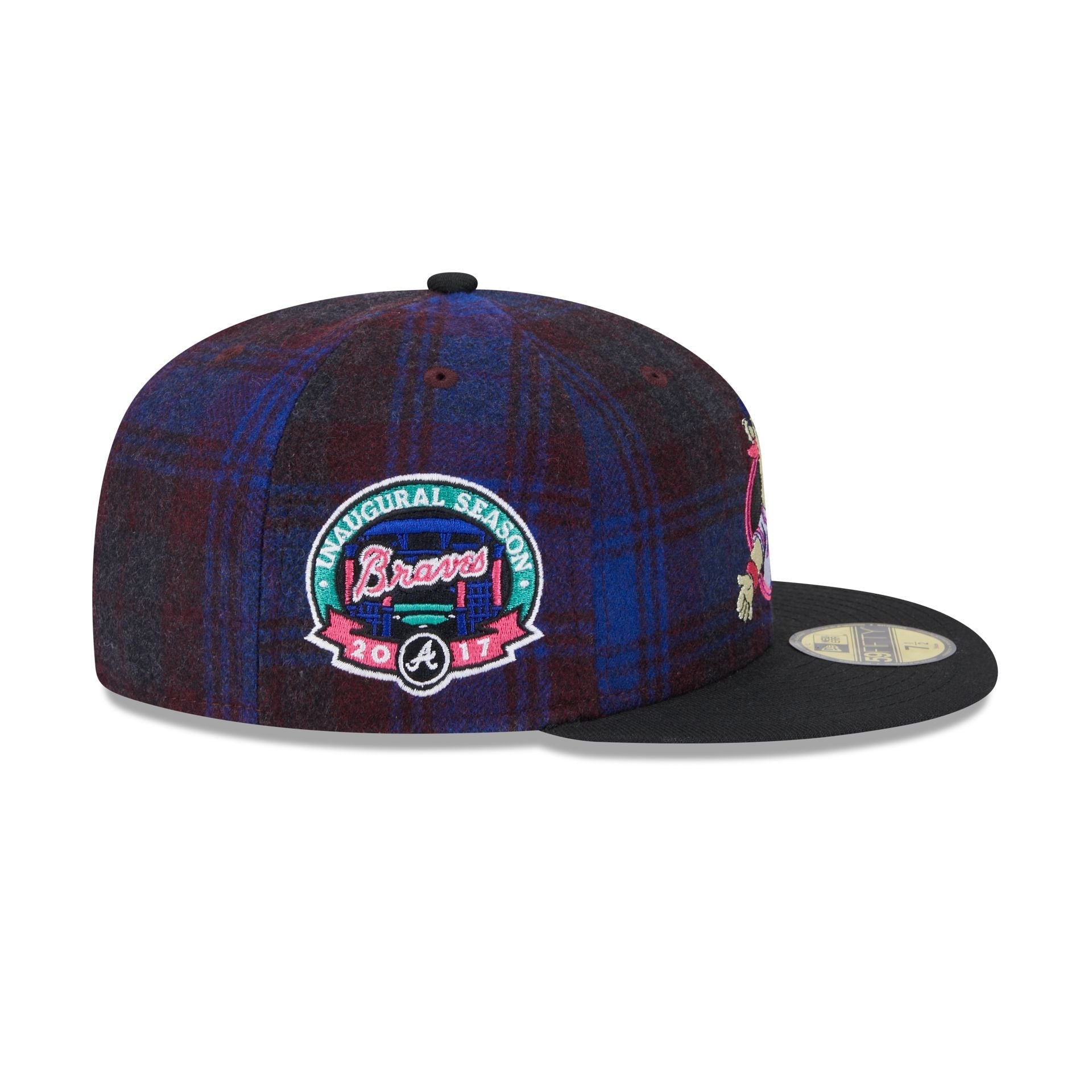 Atlanta Braves Mascot Plaid 59FIFTY Fitted Hat