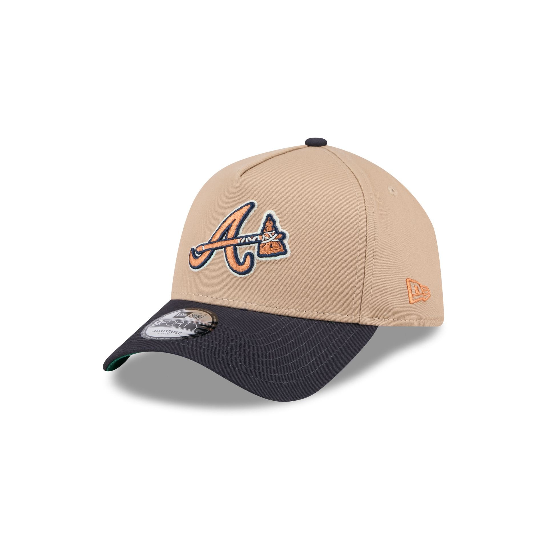 Atlanta Braves Beige Khaki 9FORTY A-Frame Snapback Hat