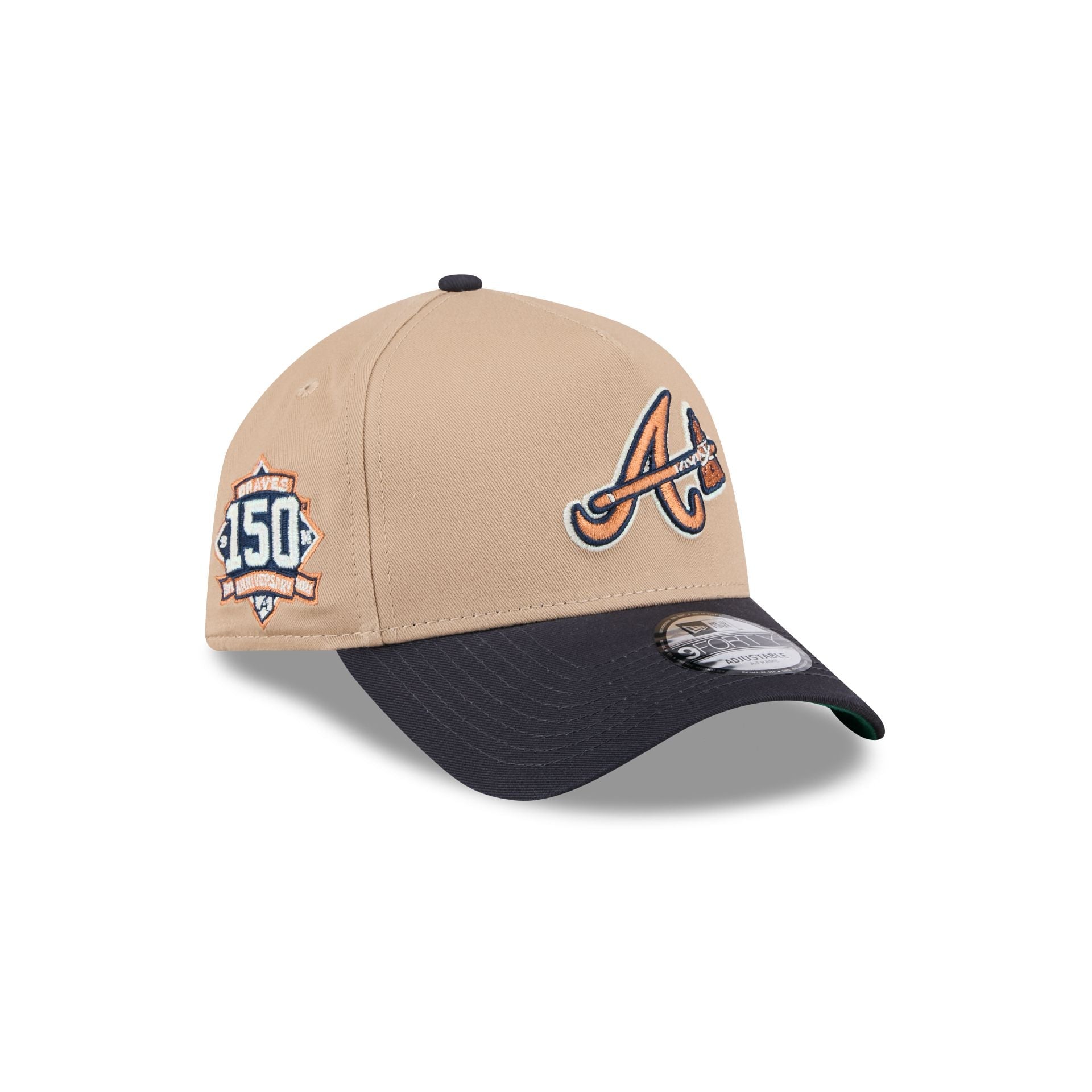 Atlanta Braves Beige Khaki 9FORTY A-Frame Snapback Hat