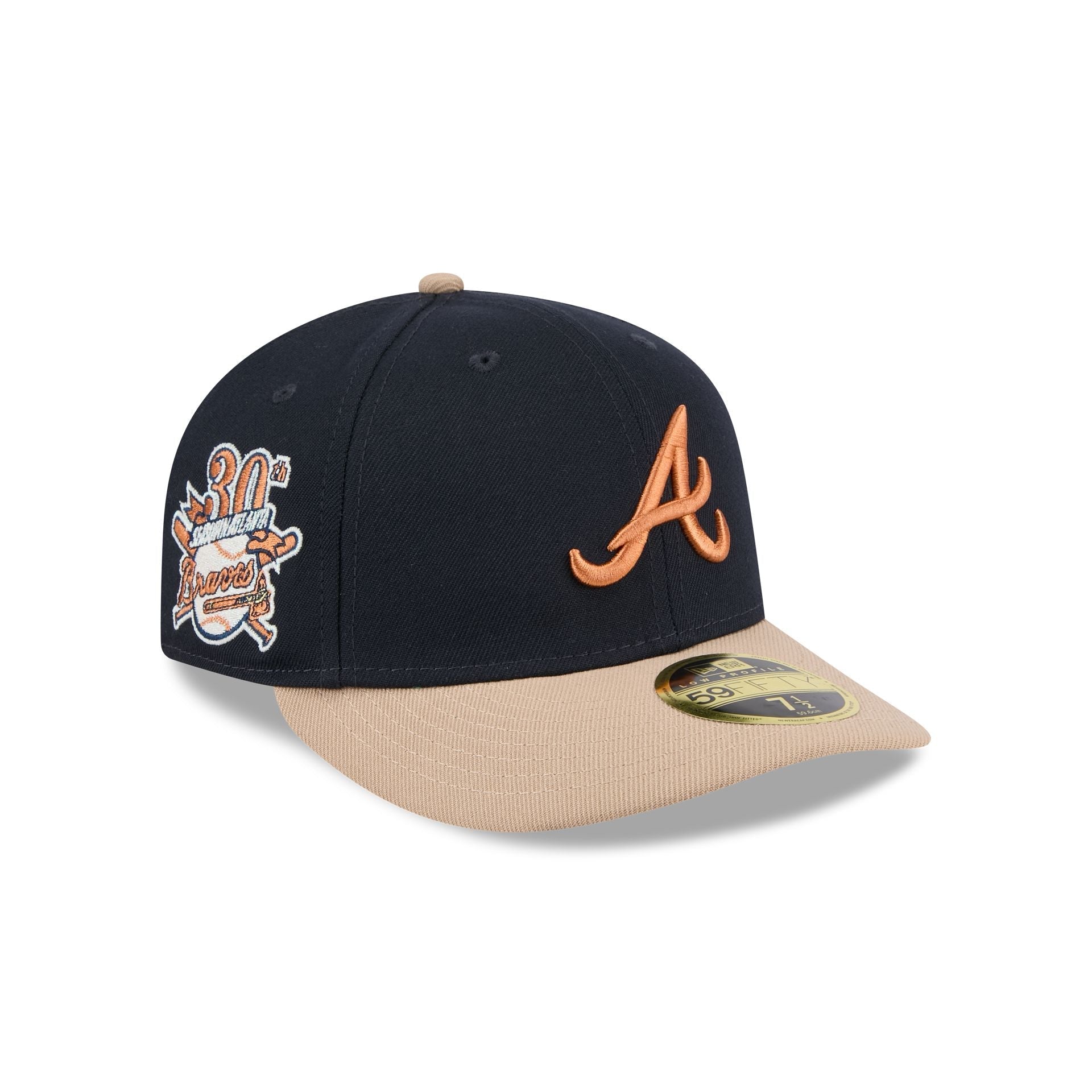 Atlanta Braves Blue Ivory Low Profile 59FIFTY Fitted Hat