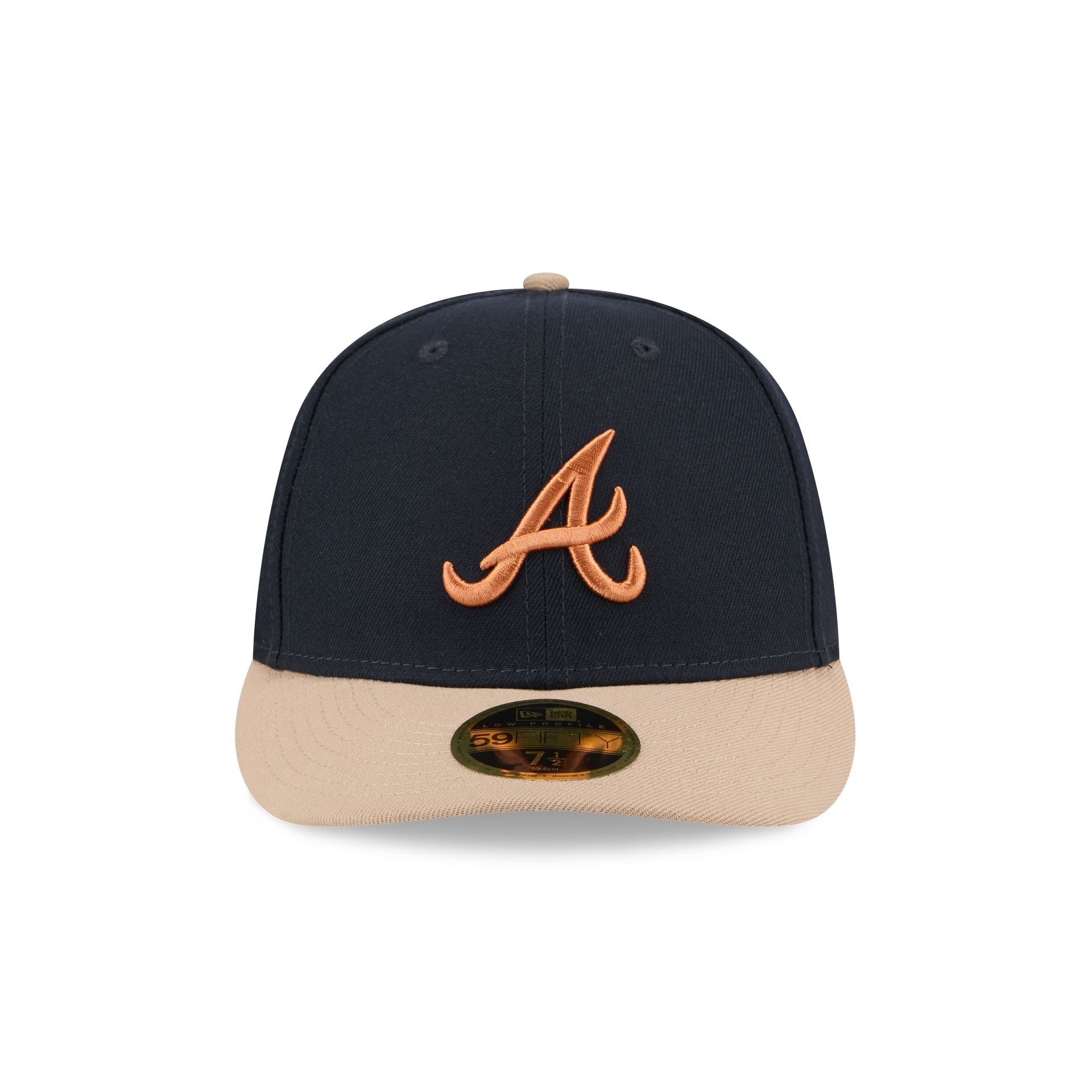 Atlanta Braves Blue Ivory Low Profile 59FIFTY Fitted Hat