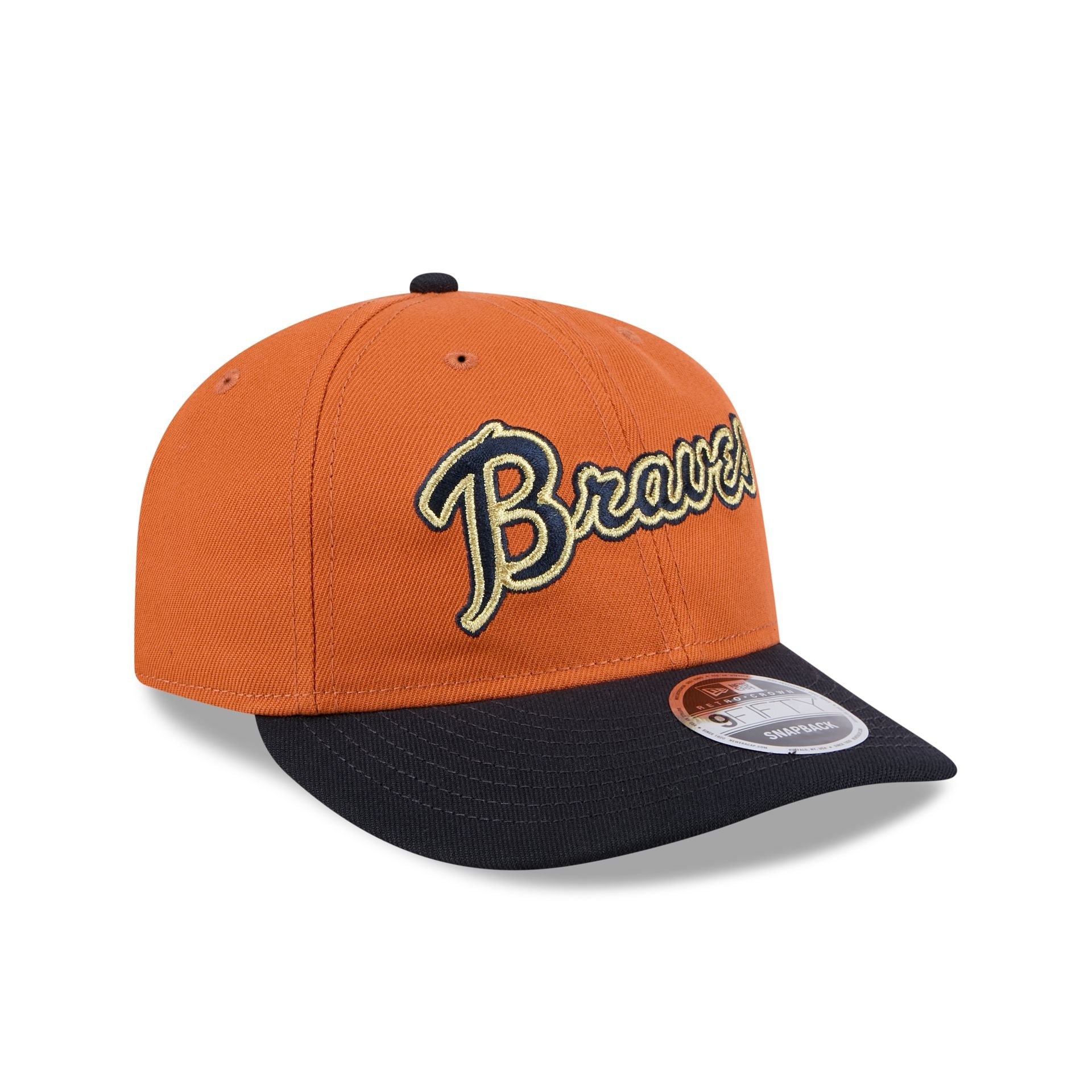 Atlanta Braves Gold Wood Retro Crown 9FIFTY Snapback Hat