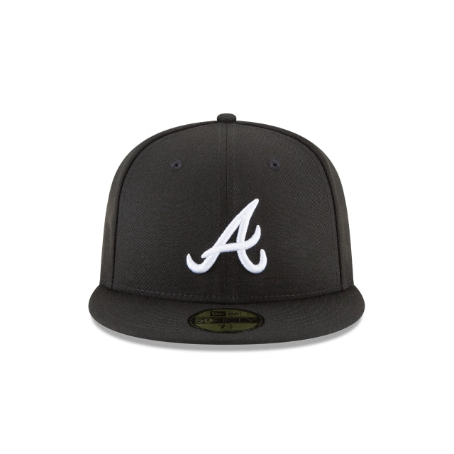 Atlanta Braves Black and White Basic 59FIFTY Fitted Hat